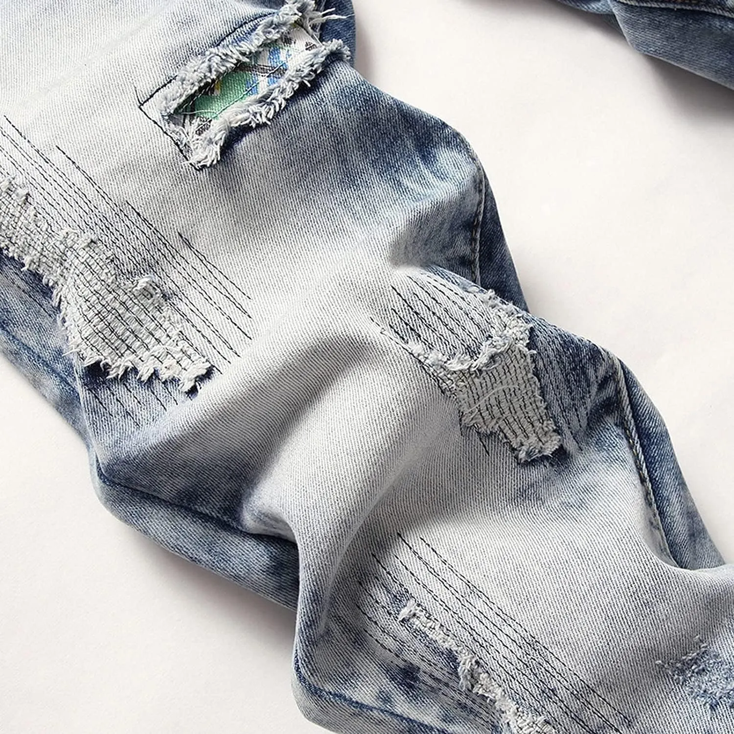 Jeans Men Slim Fit Stretch Jeans Regular Fit Straight Leg Denim Modern Men Boys Trousers Cut Basic Washed Mens Jeans