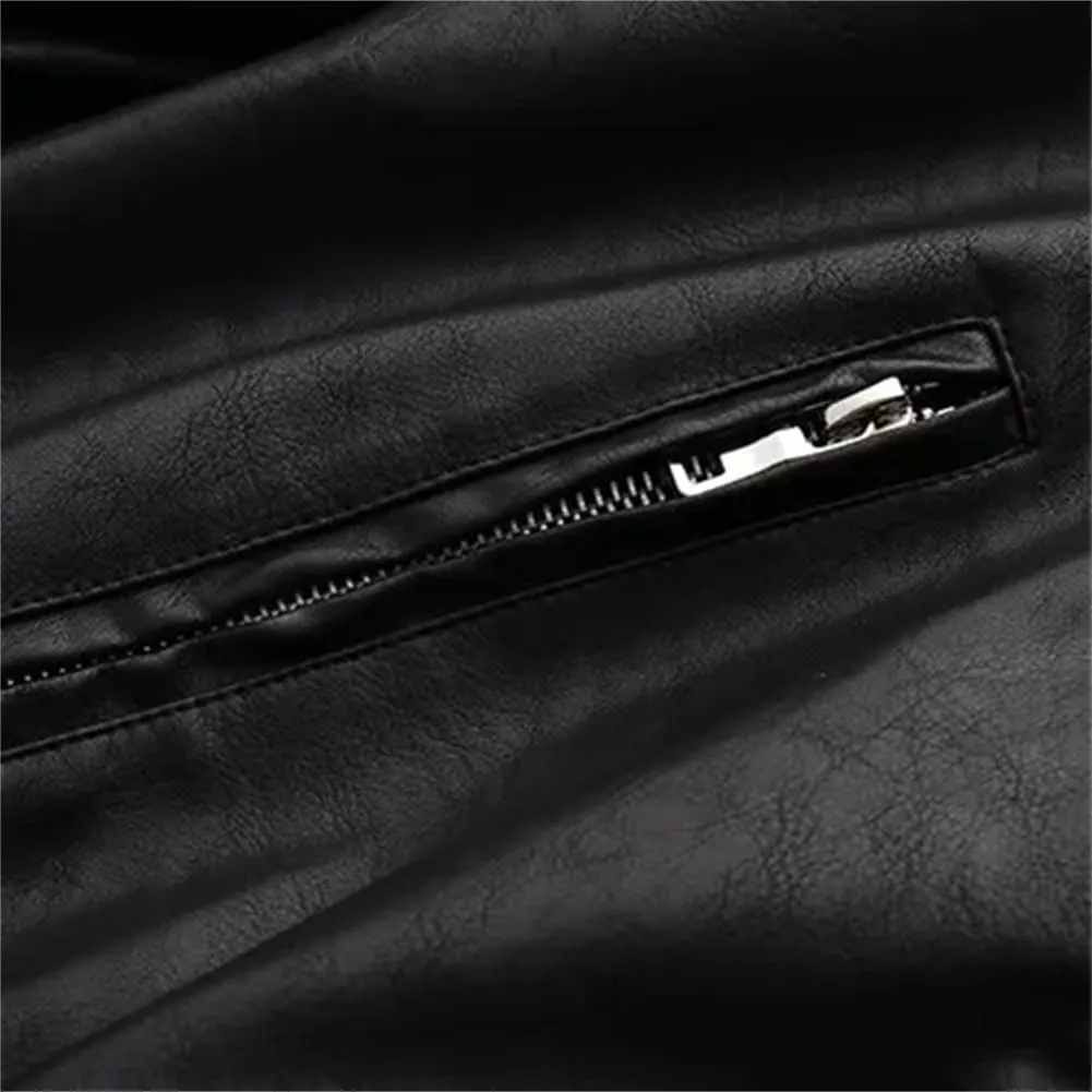 KEOMUD Women's Cropped Bomber Jacket Zip Casual Moto Biker Faux Leather Jacket with Pockets