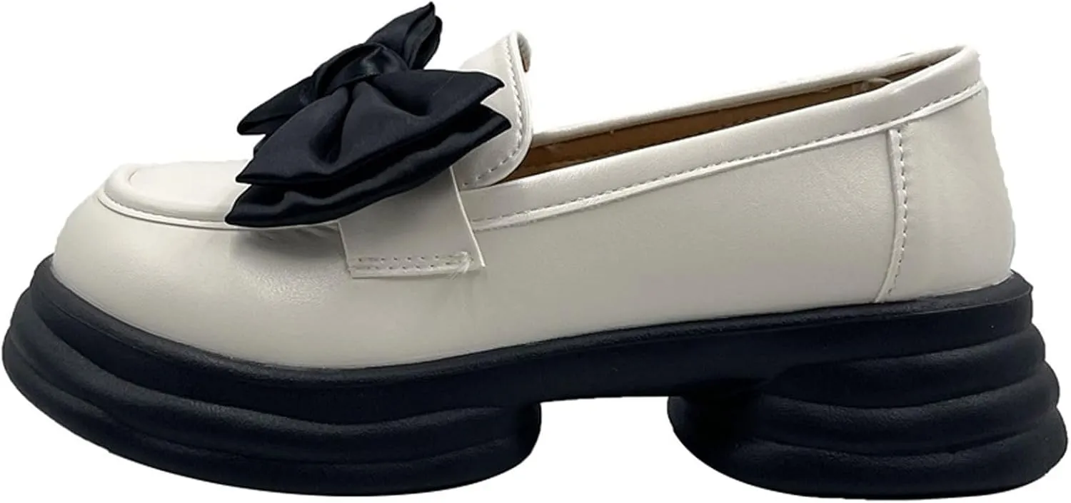 Loafers for Women Women's Casual Flat Shoes with Square Bow Comfortable and Stylish Everyday Footwear