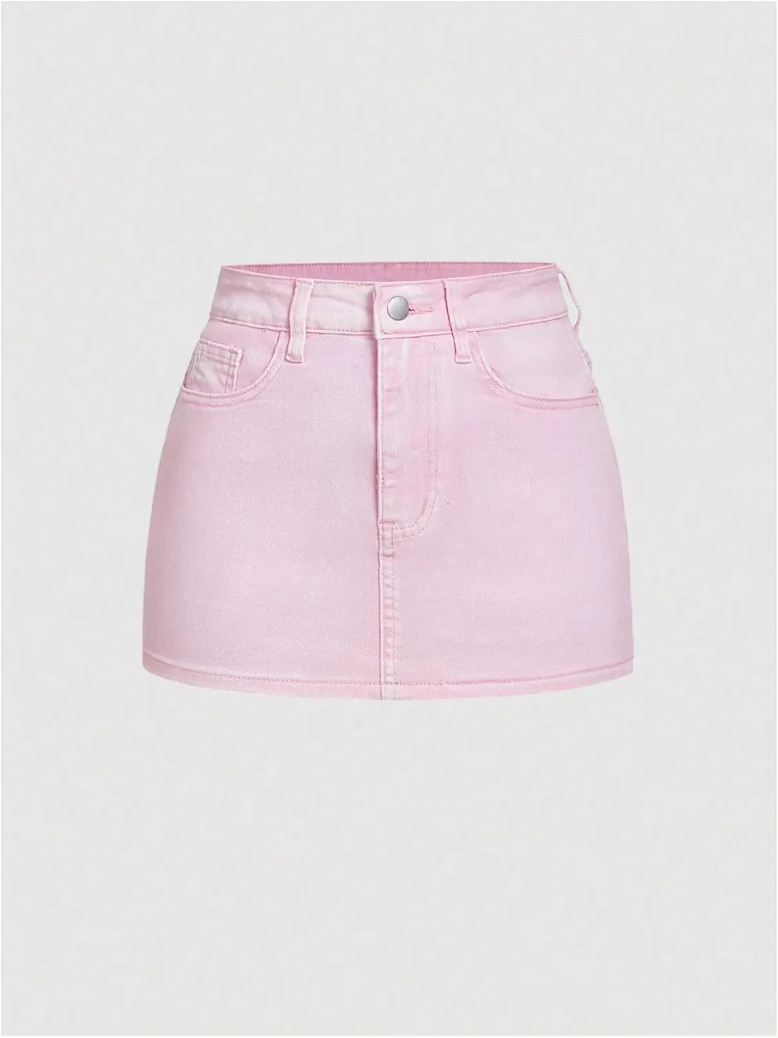 MakeMeChic Women's Denim Skirt High Waist Bow Pocket Bodycon Y2K Mini Jean Skirts