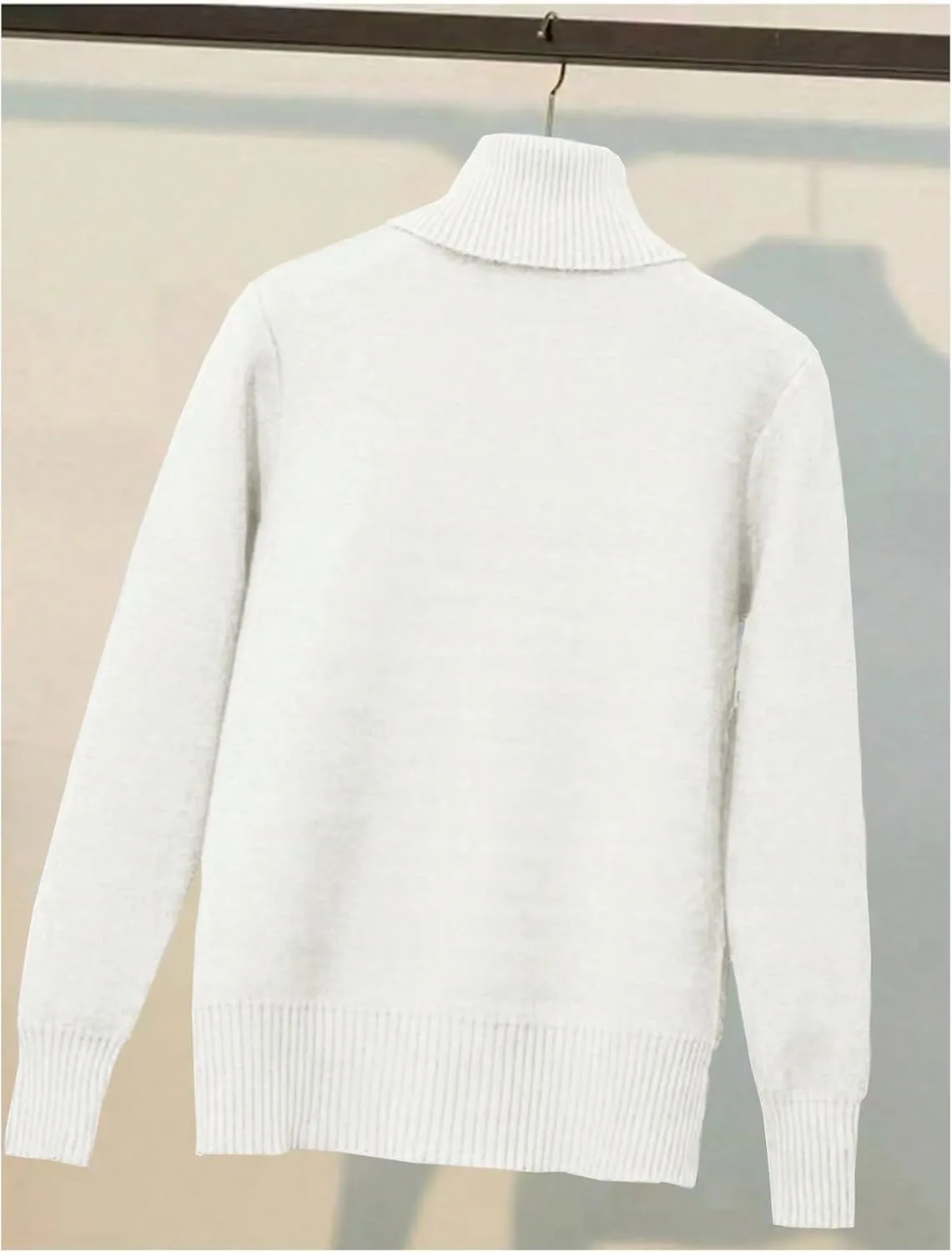 MakeMeChic Women's Long Sleeve Turtle Neck Fleece Lined Slim Fit Sweater Pullover Tops