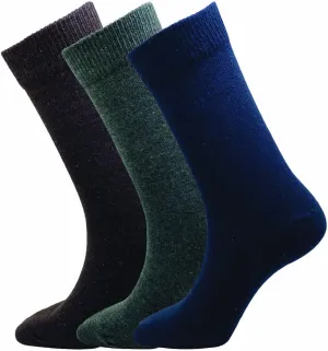Men Wool Socks - Mid-Calf Crew (Pack of 3 Pairs) Anti-sweat Soft Warm