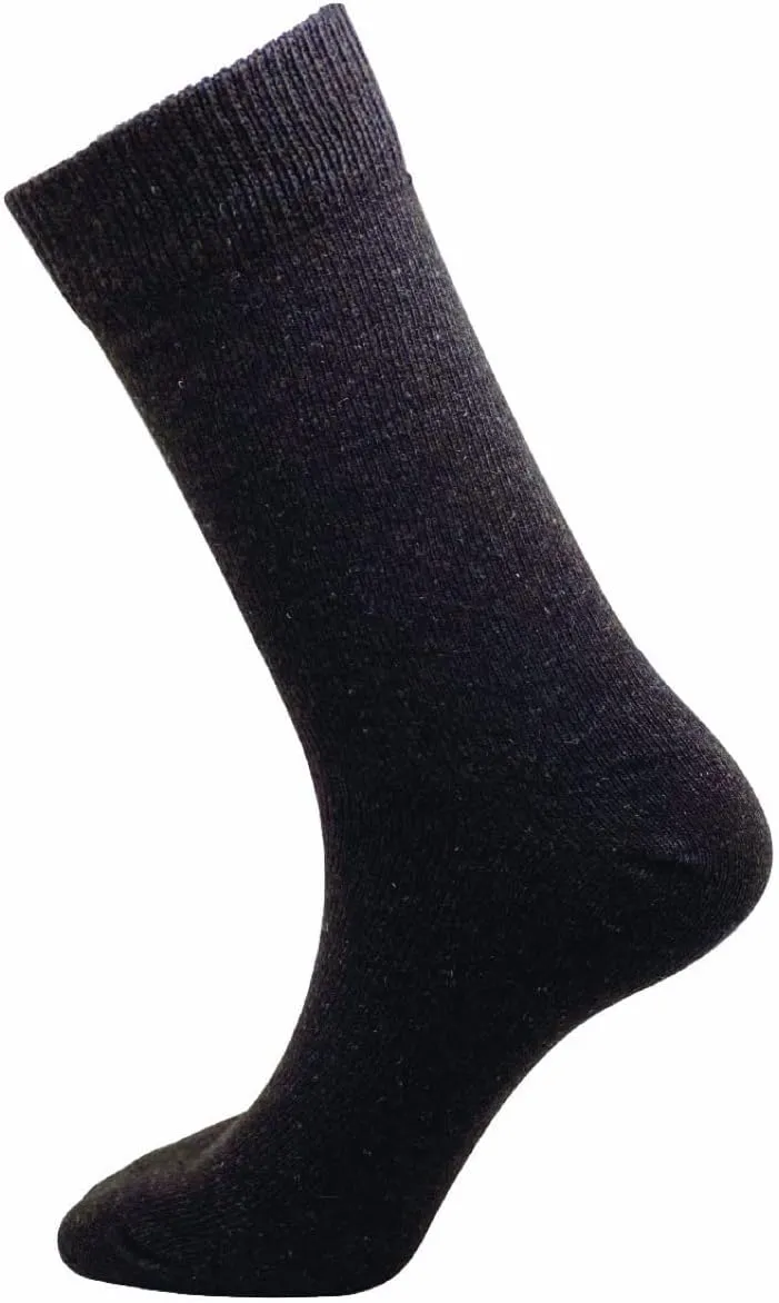 Men Wool Socks - Mid-Calf Crew (Pack of 3 Pairs) Anti-sweat Soft Warm