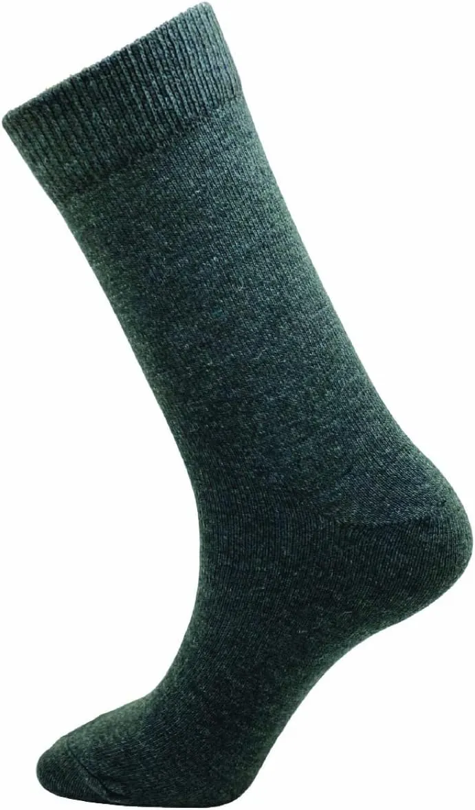 Men Wool Socks - Mid-Calf Crew (Pack of 3 Pairs) Anti-sweat Soft Warm