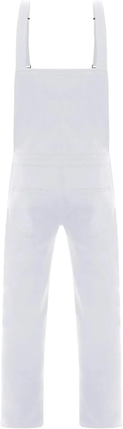 Mens Denim Bib Jumpsuit Relaxed Fit Jeans Overall Fashion Adjujstable Strap Coveralls Workwear