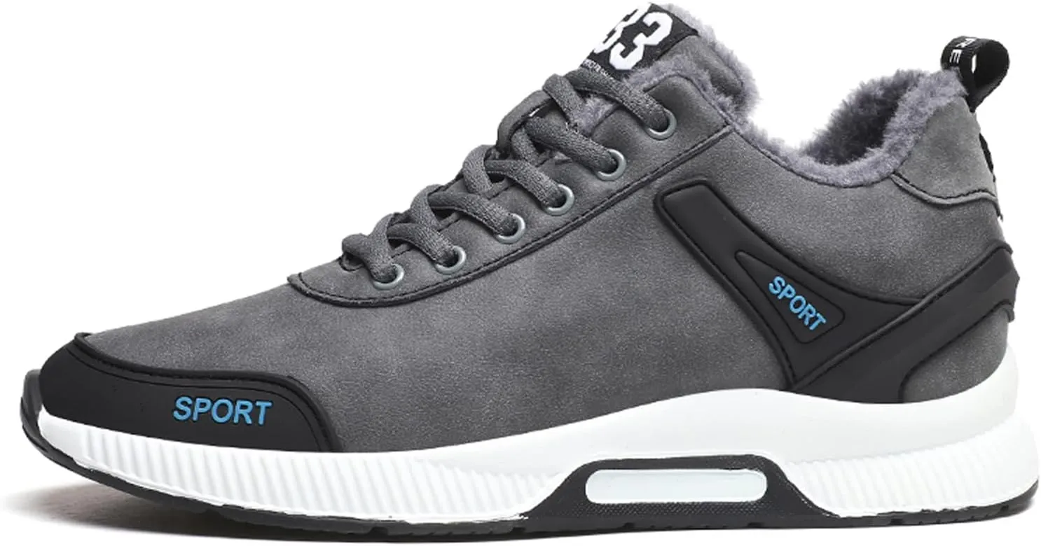 Men's Elevator Sneakers Invisible Height Increasing Leather Upper Lace up Fashion Sneakers