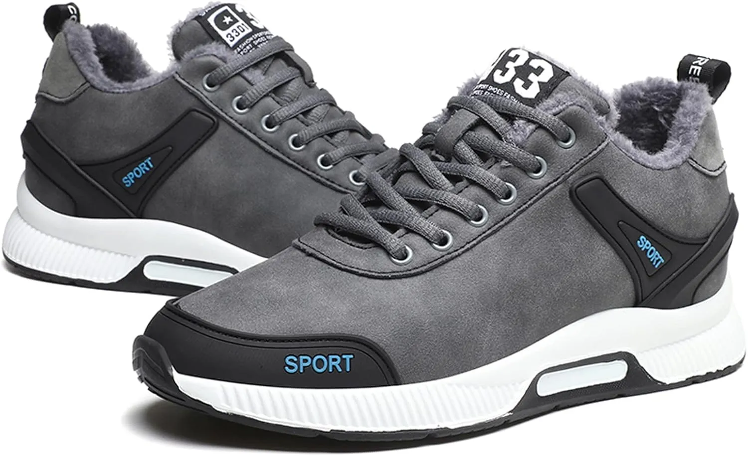 Men's Elevator Sneakers Invisible Height Increasing Leather Upper Lace up Fashion Sneakers