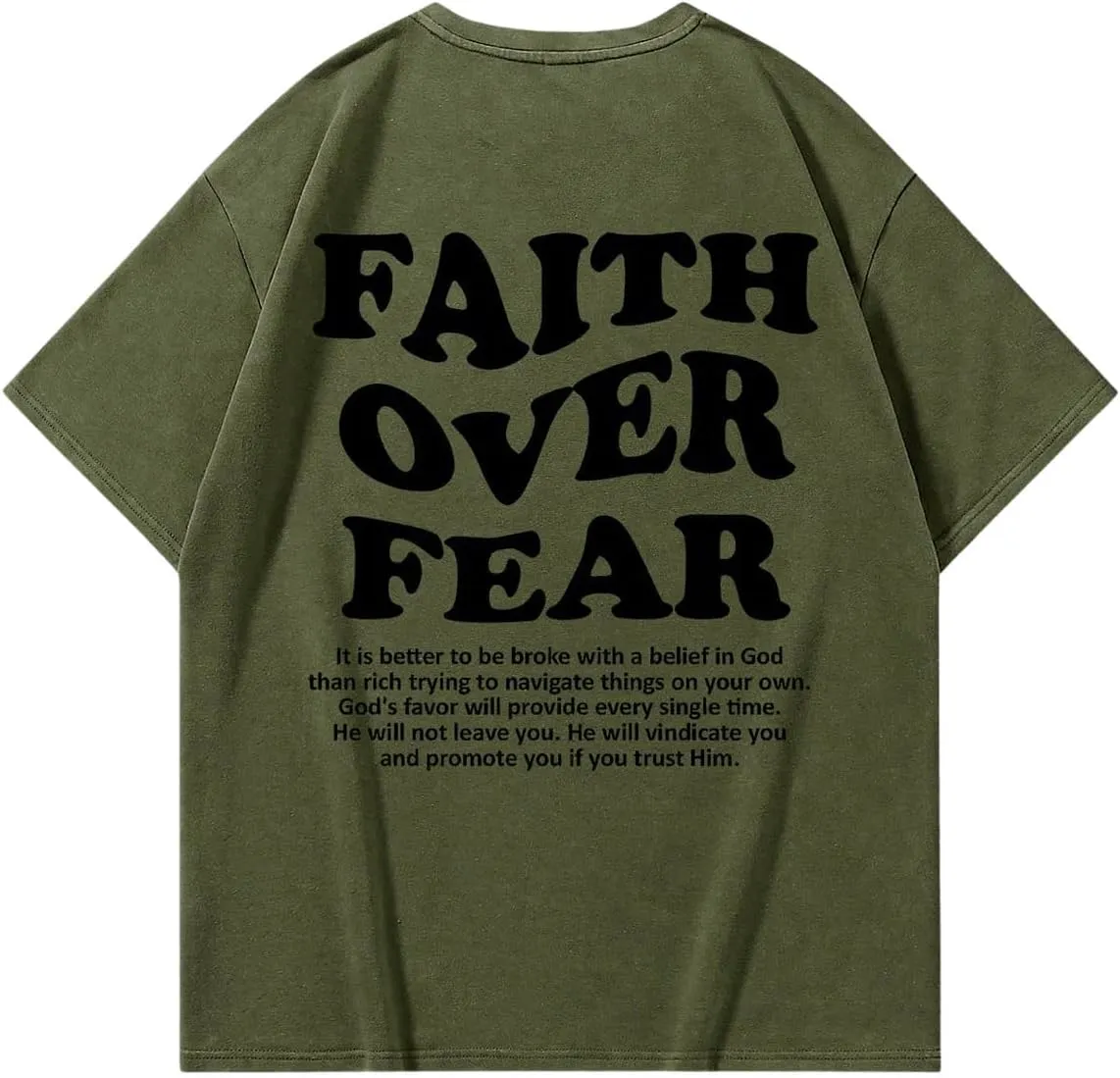 Men's Graphic Letter Print Vintage Tees Baggy Drop Shoulder Crew Neck Short Sleeve Streetwear T Shirts