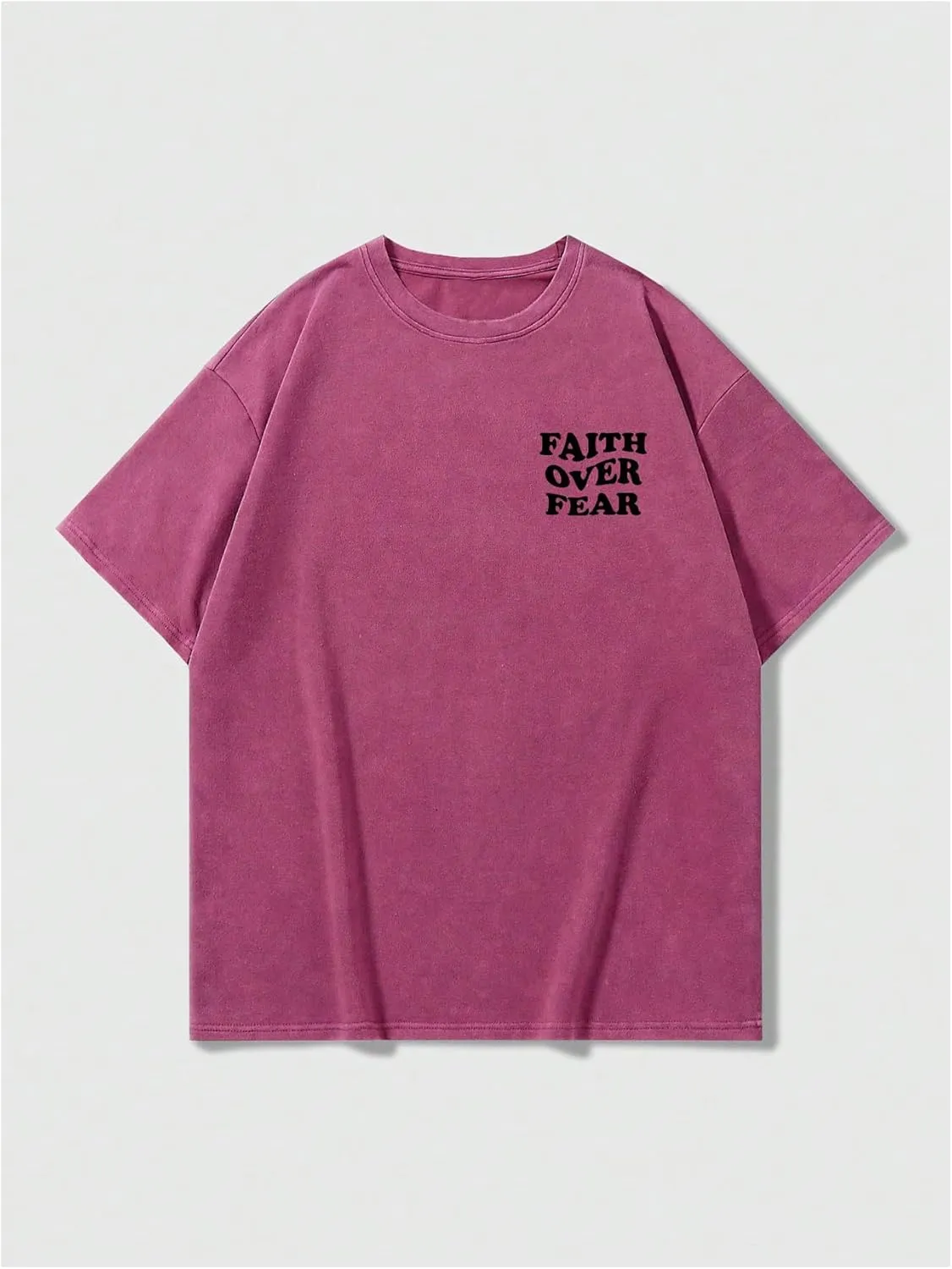 Men's Graphic Letter Print Vintage Tees Baggy Drop Shoulder Crew Neck Short Sleeve Streetwear T Shirts