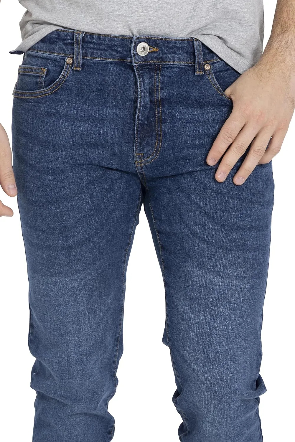 Men's Jeans Pants Slim Fit Super Flex Denim Stretch Comfortable Everyday Wear Classic 5-Pocket Design 28W-40W