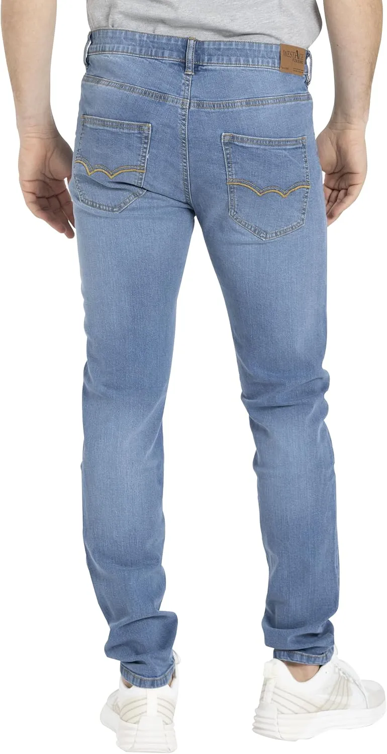 Men's Jeans Pants Slim Fit Super Flex Denim Stretch Comfortable Everyday Wear Classic 5-Pocket Design 28W-40W