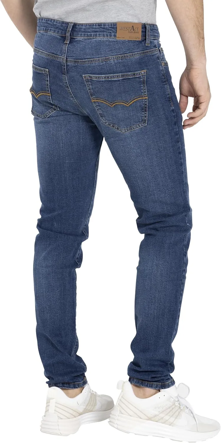 Men's Jeans Pants Slim Fit Super Flex Denim Stretch Comfortable Everyday Wear Classic 5-Pocket Design 28W-40W