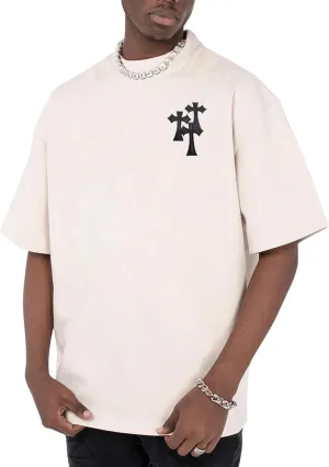 Men's Oversized Graphic Tee Letter Print Round Neck Drop Shoulder Shirts Pullover Vintage Distressed T Shirt