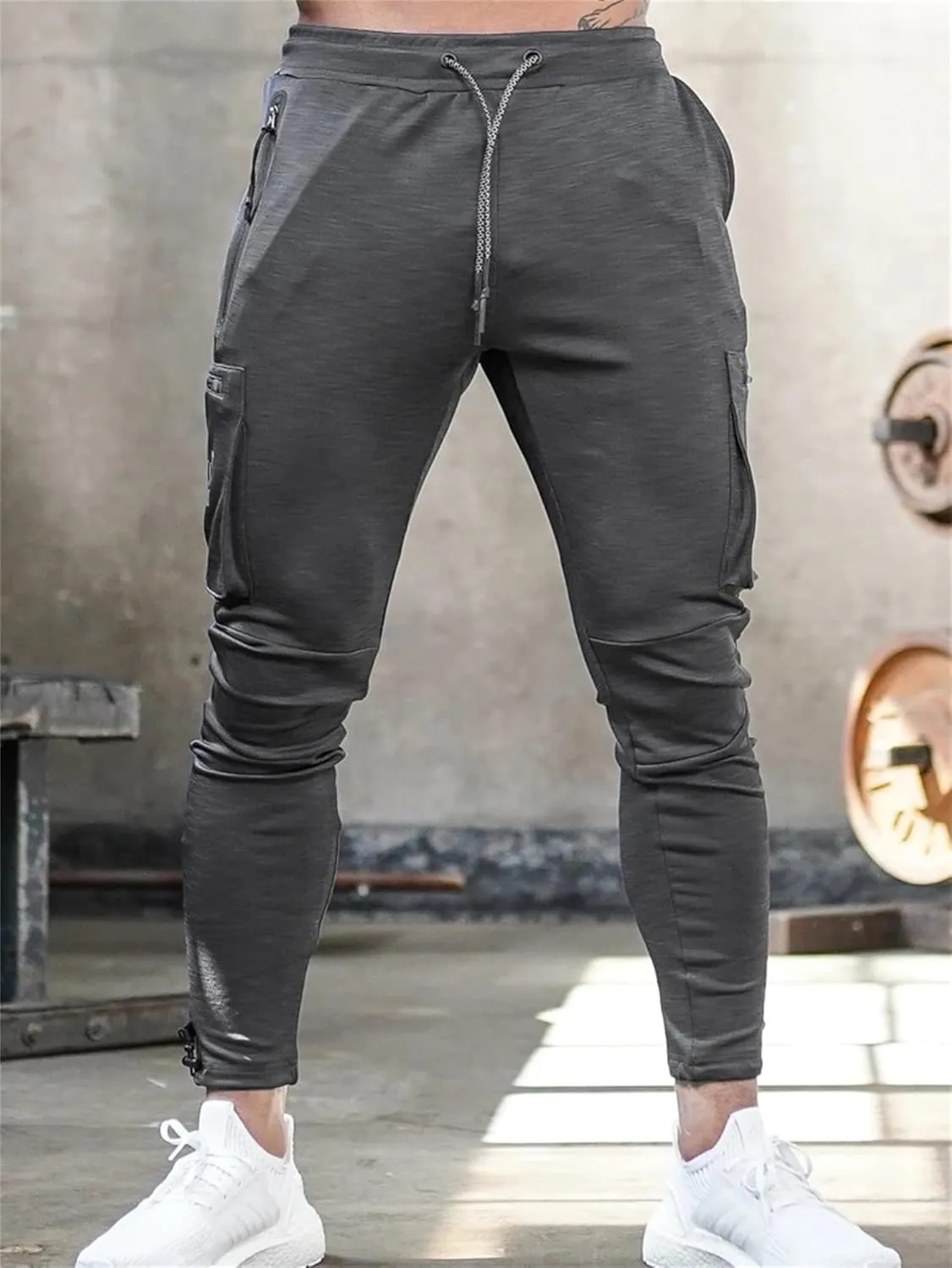 Mens Workout Joggers Pants/Tapered Bodybuilding Gym Cargo Joggers/Athletic Running Cargo Sweatpants