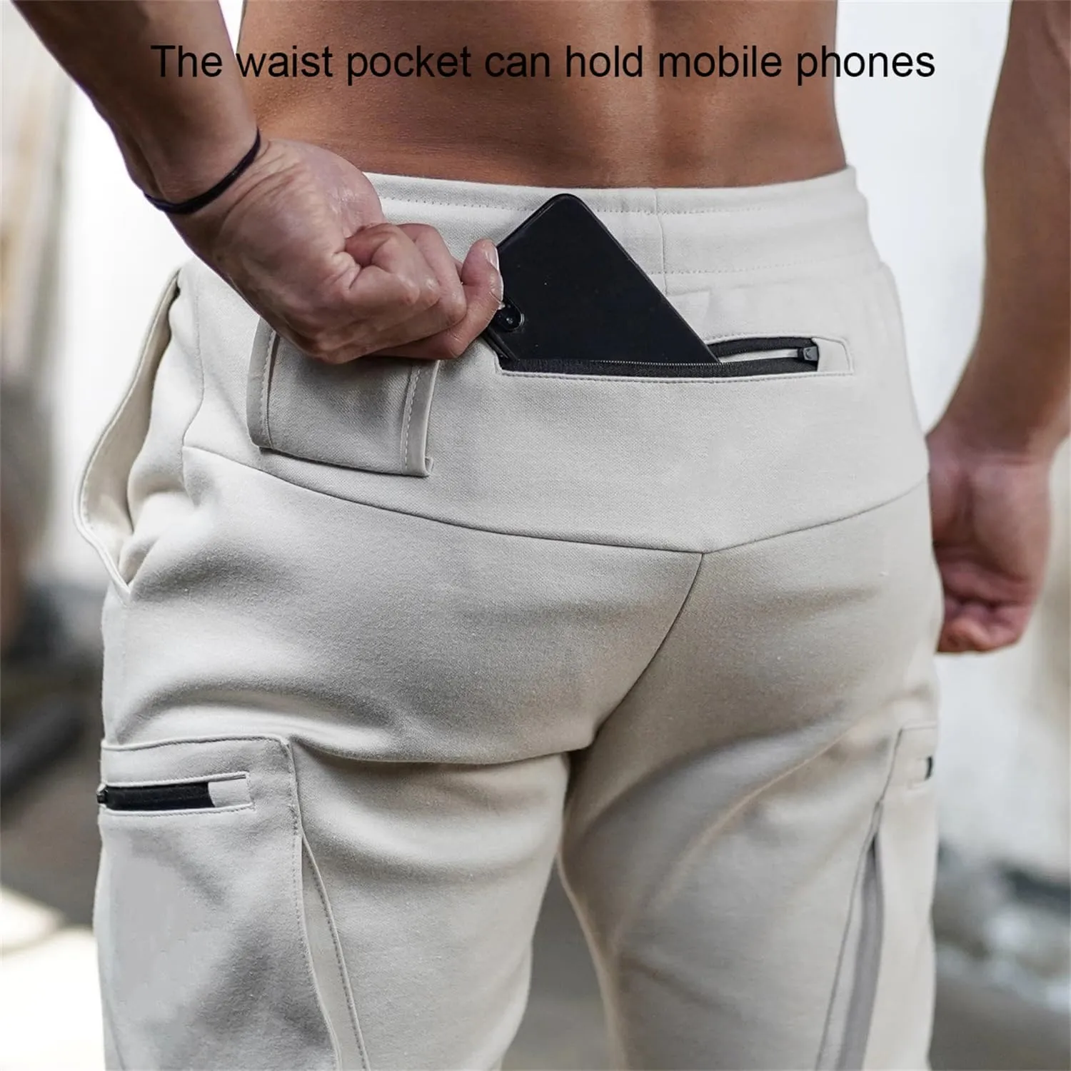 Mens Workout Joggers Pants/Tapered Bodybuilding Gym Cargo Joggers/Athletic Running Cargo Sweatpants