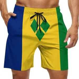 Nicaragua Flag Mens Shorts Casual Classic Fit Drawstring Summer Workout Beach Shorts Quick Dry with Elastic Waist and Pockets