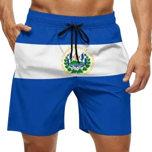 Nicaragua Flag Mens Shorts Casual Classic Fit Drawstring Summer Workout Beach Shorts Quick Dry with Elastic Waist and Pockets