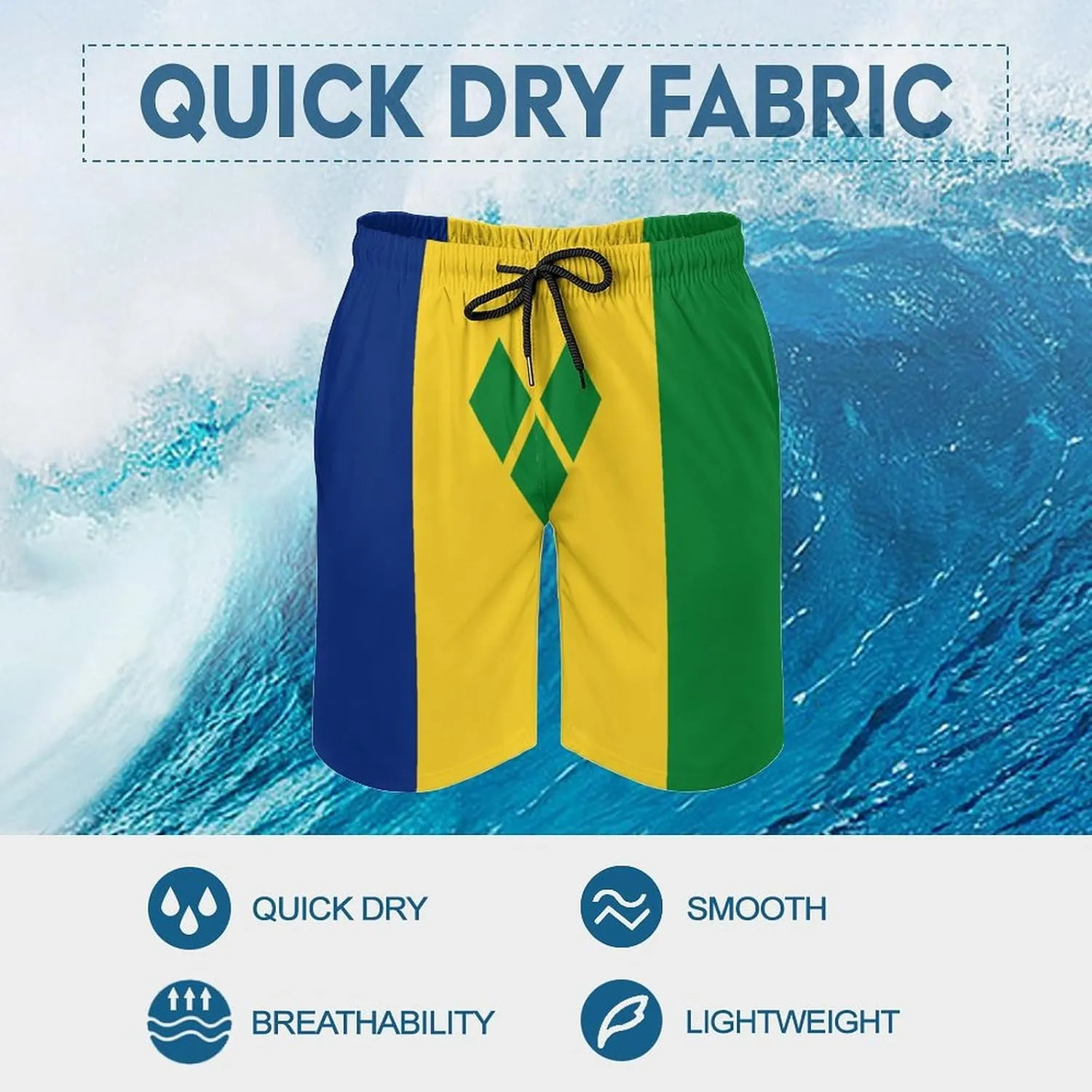 Nicaragua Flag Mens Shorts Casual Classic Fit Drawstring Summer Workout Beach Shorts Quick Dry with Elastic Waist and Pockets