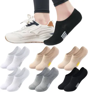 No Show Socks Womens Cushioned Low Cut Invisible Footies for Running Athletic Ankle Socks 6 Pairs
