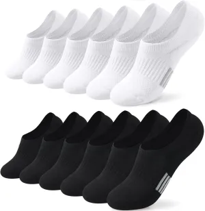 No Show Socks Womens Cushioned Low Cut Invisible Footies for Running Athletic Ankle Socks 6 Pairs