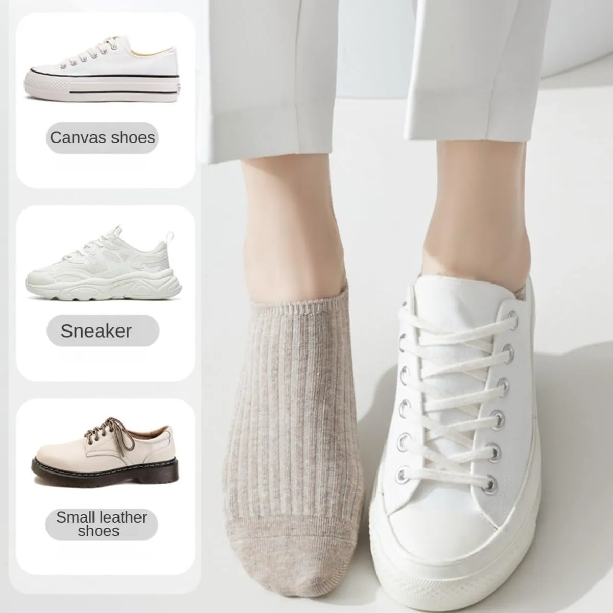 No Show Socks Womens with Non Slip Silicone Cotton Low Cut Socks Women Athletic Ankle Socks 5 Pairs 4-8.5