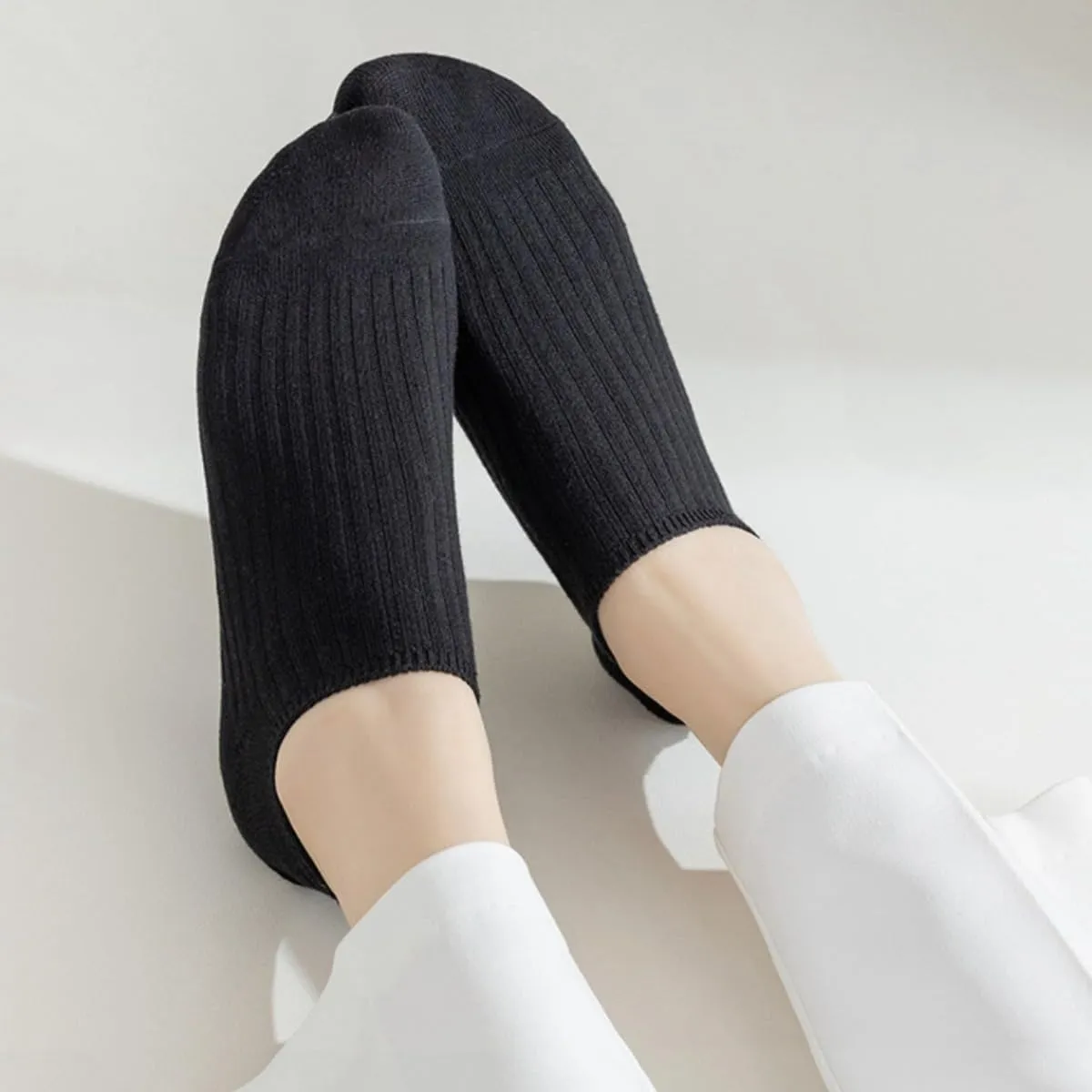 No Show Socks Womens with Non Slip Silicone Cotton Low Cut Socks Women Athletic Ankle Socks 5 Pairs 4-8.5