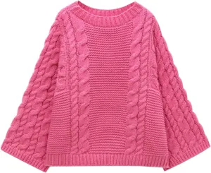 Oversized Sweater Chunky Sweater Women Chunky Cable Knit Sweater Pullover Fall Tops Streetwear