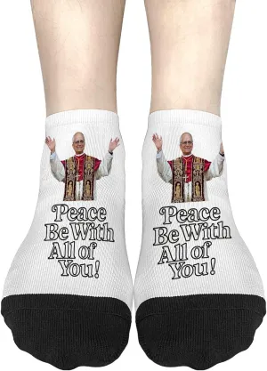 Peace Be With You All Pope Leo XIV Low Cut Socks For Woman