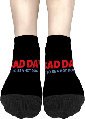 Personalized Sock No Show Socks Womens, It's A Bad Day To Be A HotDog Sock, Funny Gifts For Mom