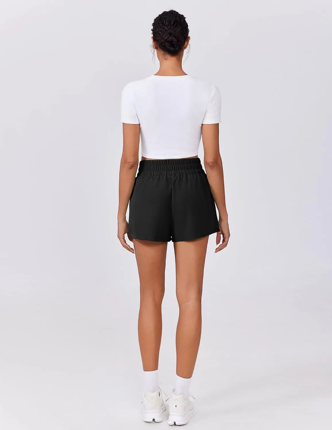 PINSPARK Womens Light Weight Athletic Shorts High Waisted Linerless Active Short Casual Quick Dry Lounge Shorts with Pockets