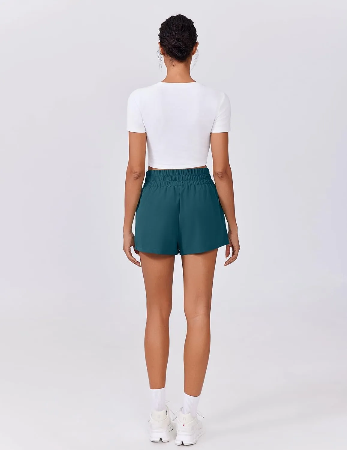 PINSPARK Womens Light Weight Athletic Shorts High Waisted Linerless Active Short Casual Quick Dry Lounge Shorts with Pockets