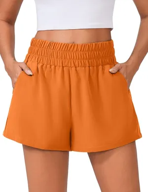 PINSPARK Womens Light Weight Athletic Shorts High Waisted Linerless Active Short Casual Quick Dry Lounge Shorts with Pockets