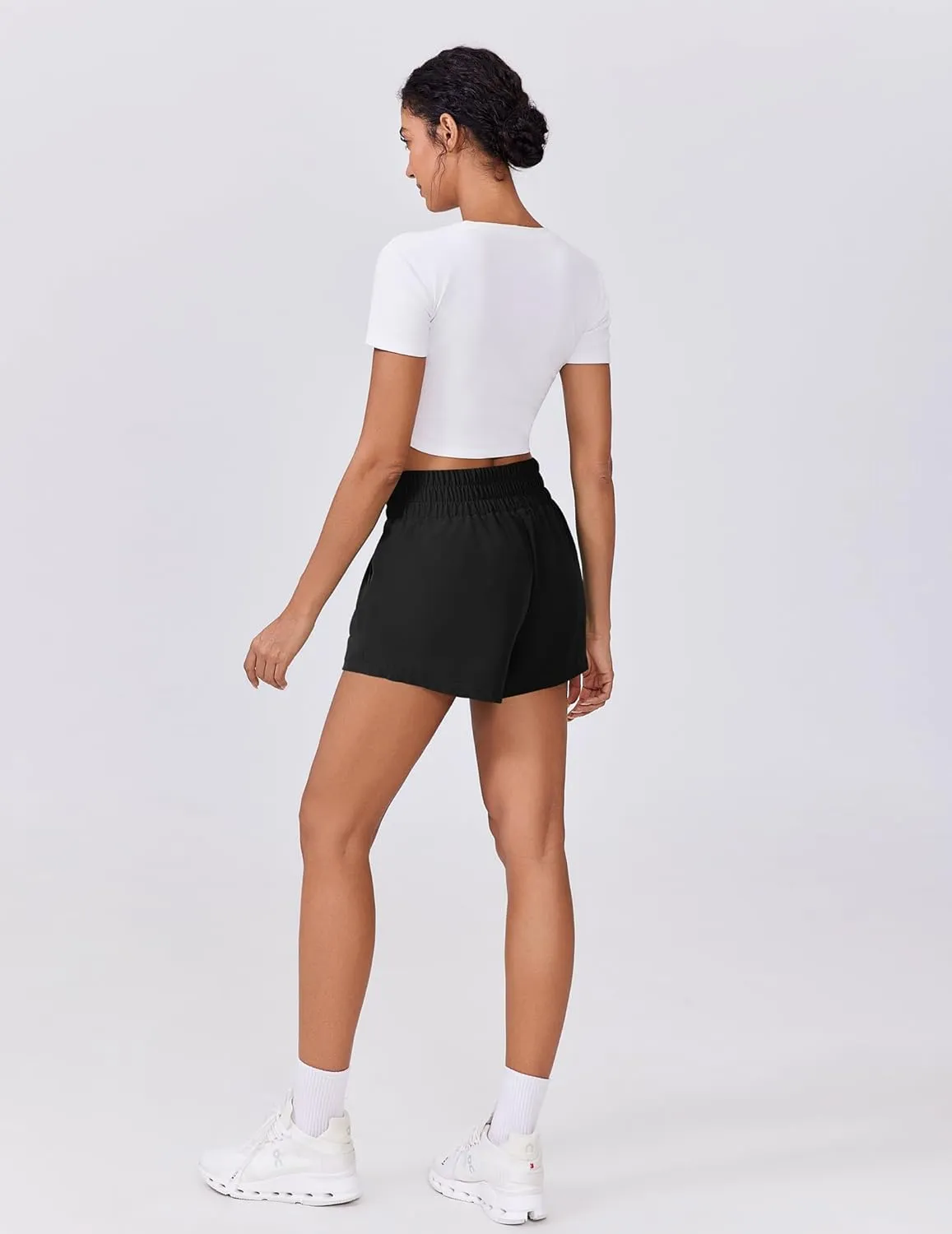 PINSPARK Womens Light Weight Athletic Shorts High Waisted Linerless Active Short Casual Quick Dry Lounge Shorts with Pockets