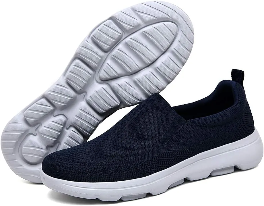 poemlady Men's Casual Slip on Walking Loafer Shoes -Mesh Tennis Work Sneakers