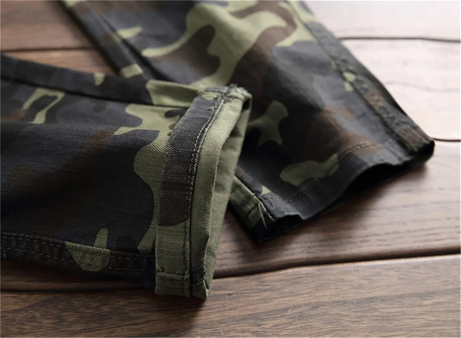 QZH.DUAO Men's Camo Denim Jeans