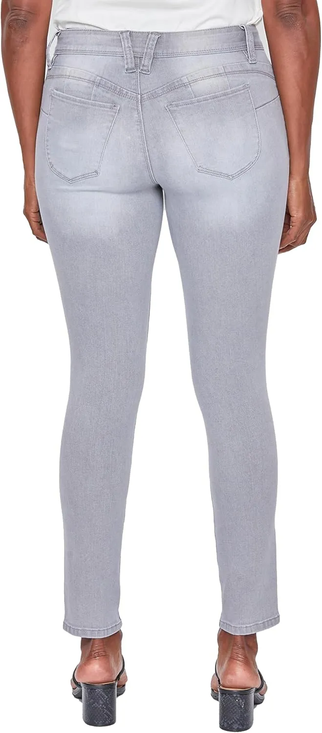 Royalty For Me Womens Women's Wannabettabutt Mid-Rise Regular Hem Skinny Sustainable JeanPants
