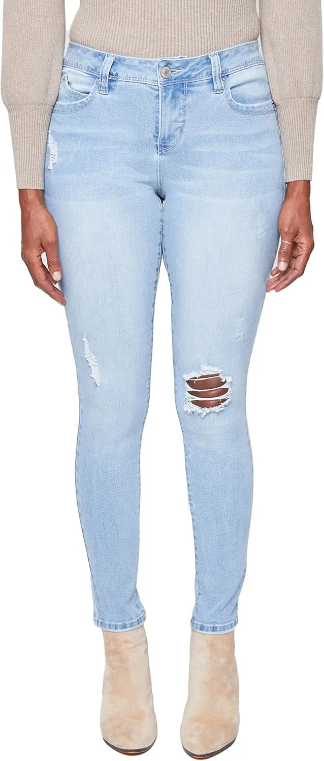 Royalty For Me Womens Women's Wannabettabutt Mid-Rise Regular Hem Skinny Sustainable JeanPants