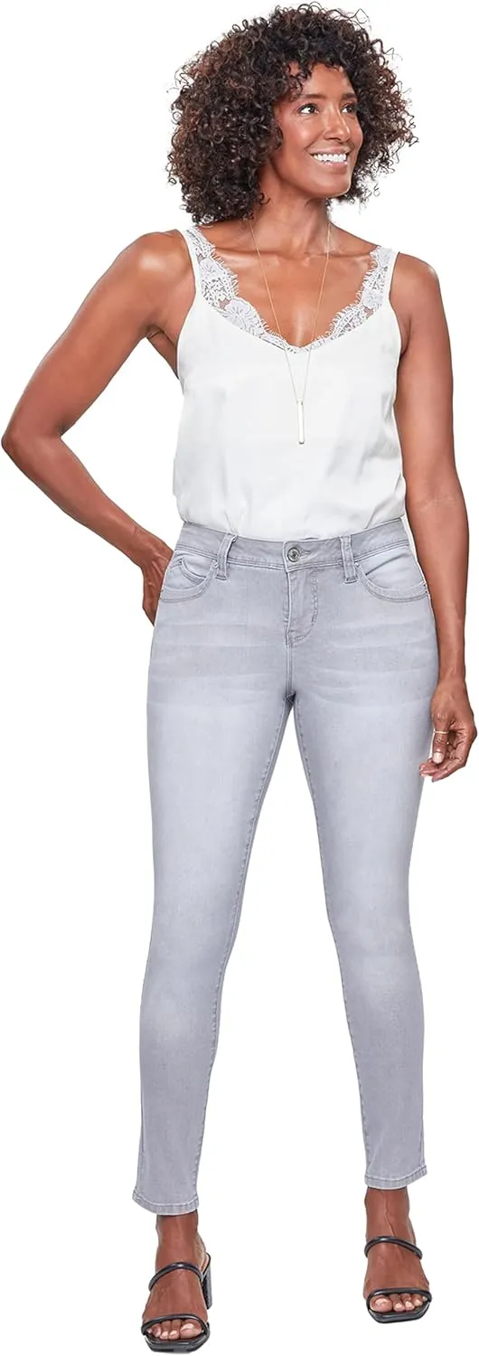 Royalty For Me Womens Women's Wannabettabutt Mid-Rise Regular Hem Skinny Sustainable JeanPants