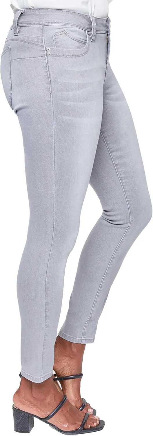 Royalty For Me Womens Women's Wannabettabutt Mid-Rise Regular Hem Skinny Sustainable JeanPants