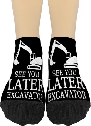 Sees You Later Excavator Mens Socks Ankle No Show For Women Sock