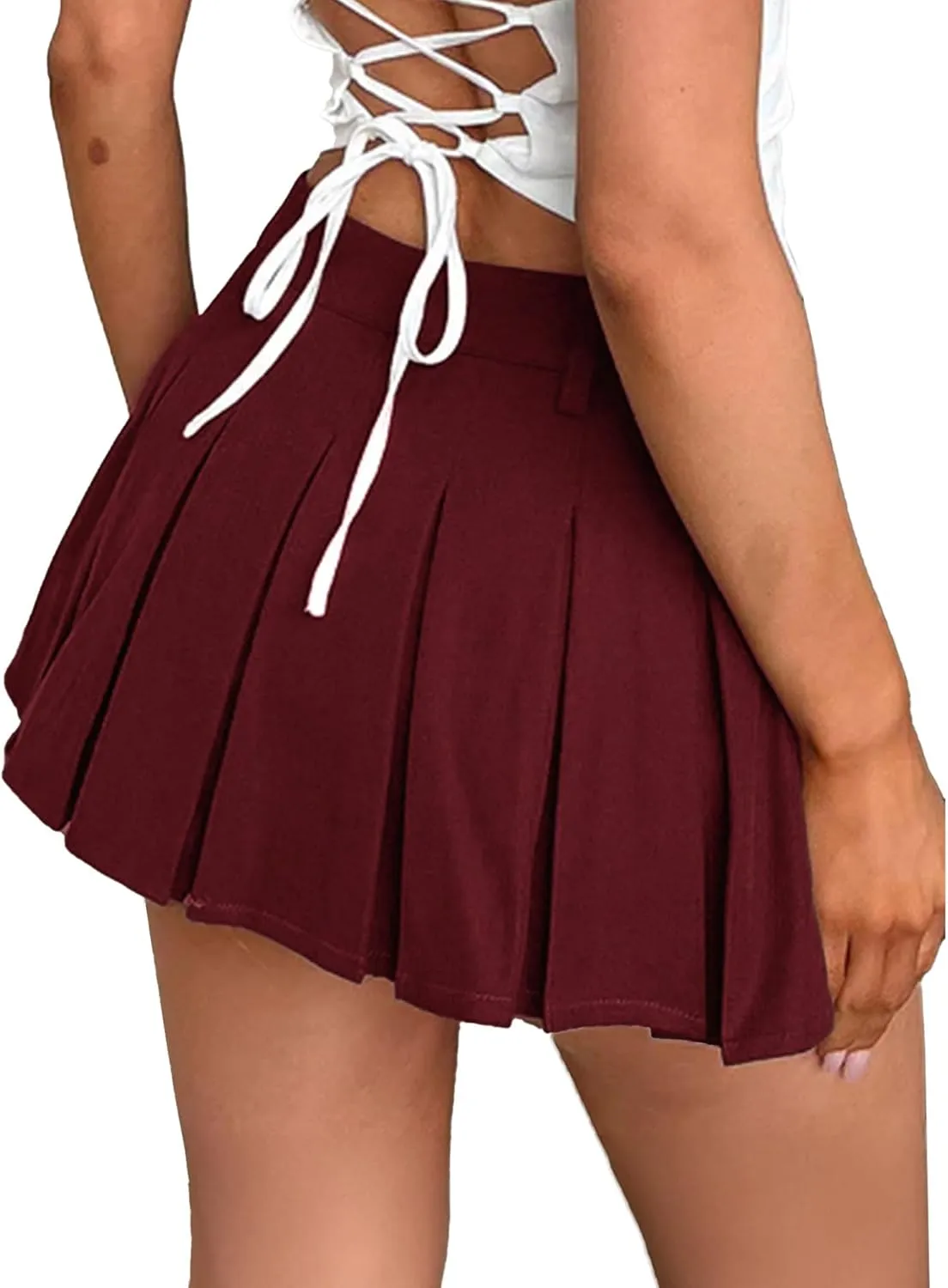 SEMATOMALA Women's Spring Summer Y2K Pleated Mini Skirt Juniors Cute Basic A Line Lightweight Tennis Skirts