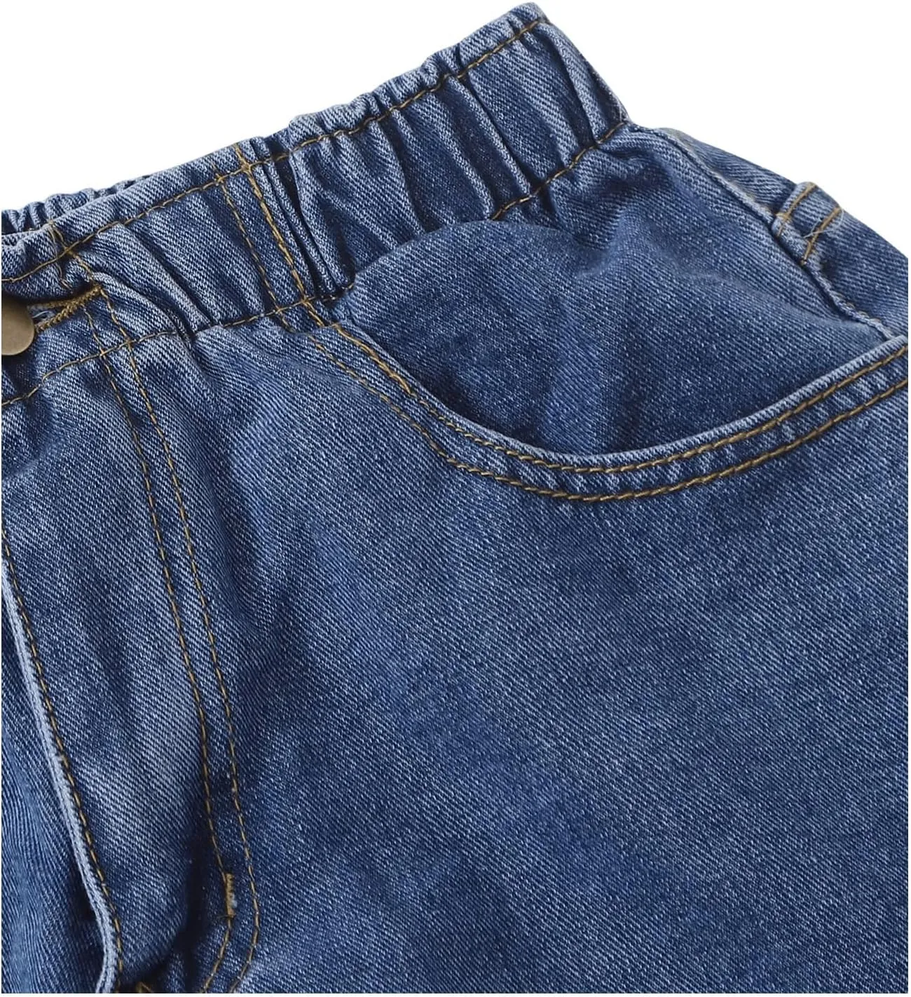SOLY HUX Women's Denim Shorts Elastic High Waisted Straight Leg Casual Summer Jeans Shorts