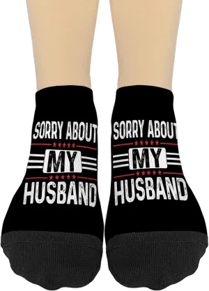 Sorry About My Husband Mens Socks Crew Crew Socks Women's