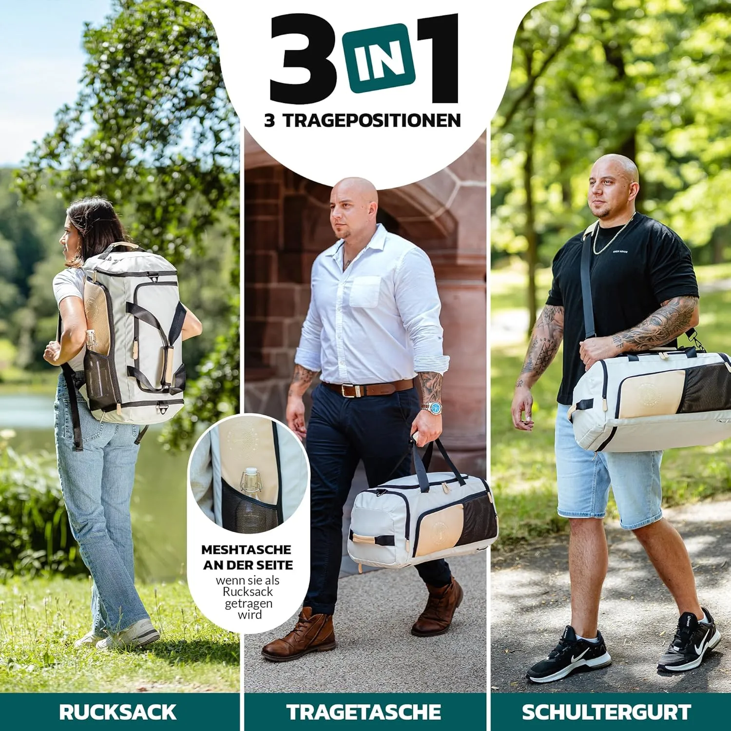 Sports Bag Men Women Travel Bag 42L  Swimming Bag   Backpack Training Bag with Shoe Compartment Weekender Duffel Bag Sauna Bag Sports Fitness Gym Bag with Backpack Function Laptop Compartment,