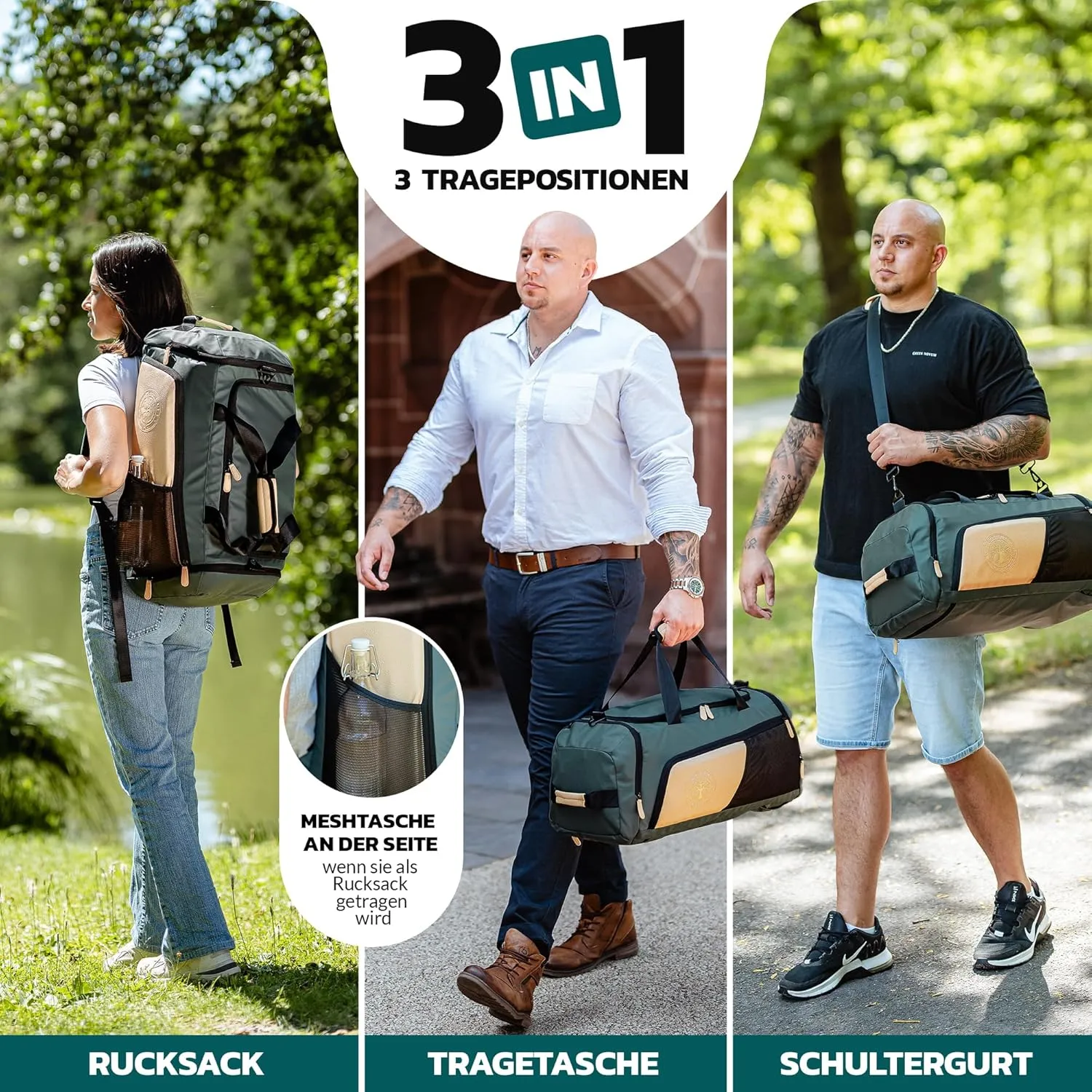 Sports Bag Men Women Travel Bag 42L  Swimming Bag   Backpack Training Bag with Shoe Compartment Weekender Duffel Bag Sauna Bag Sports Fitness Gym Bag with Backpack Function Laptop Compartment,