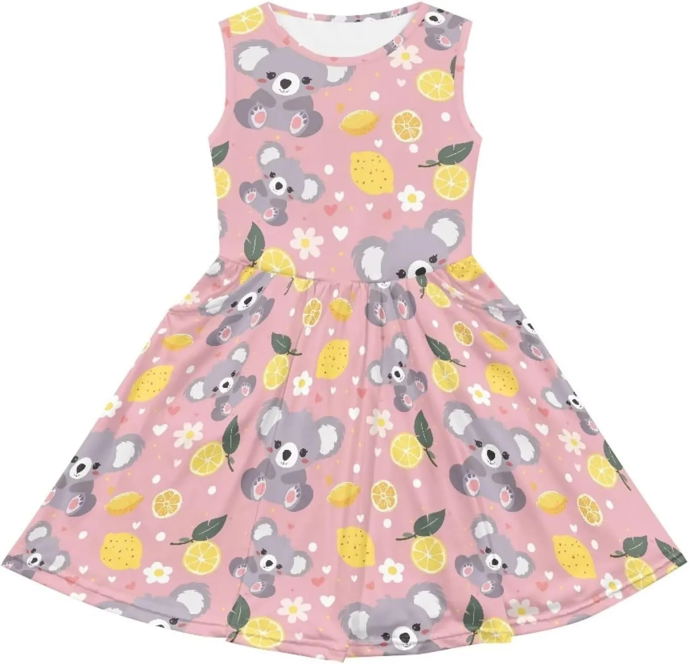 Summer Dresses for Girls 2-14 Girls Dresses Crewneck Sleeveless Sundress Beach Party Midi Dress Kids School