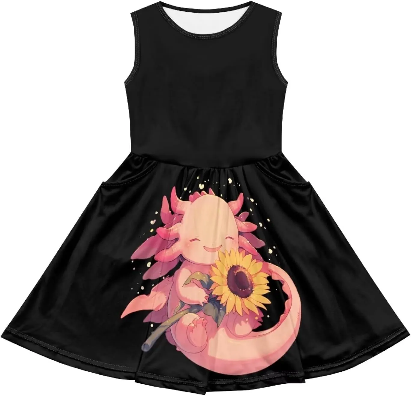 Summer Dresses for Girls 2-14 Girls Dresses Crewneck Sleeveless Sundress Beach Party Midi Dress Kids School