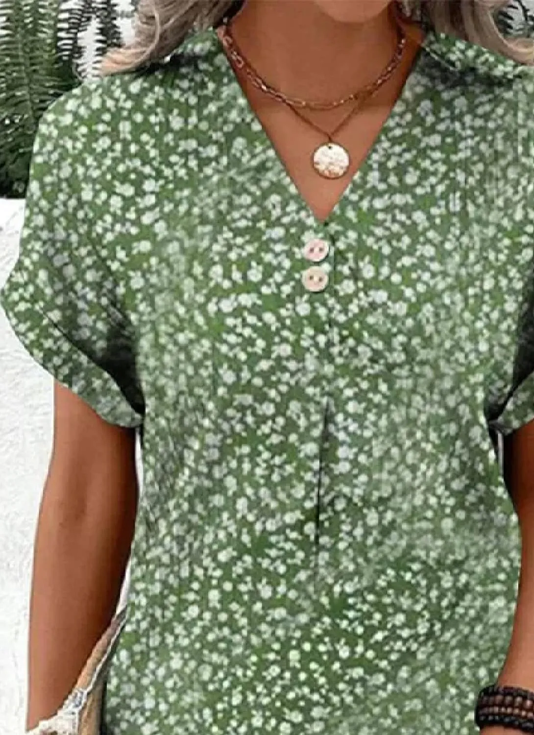 Summer Dresses for Women 2025 Floral Boho Pleated Button V Neck Short Sleeve Shift Short Dress Beach Vacation Dress