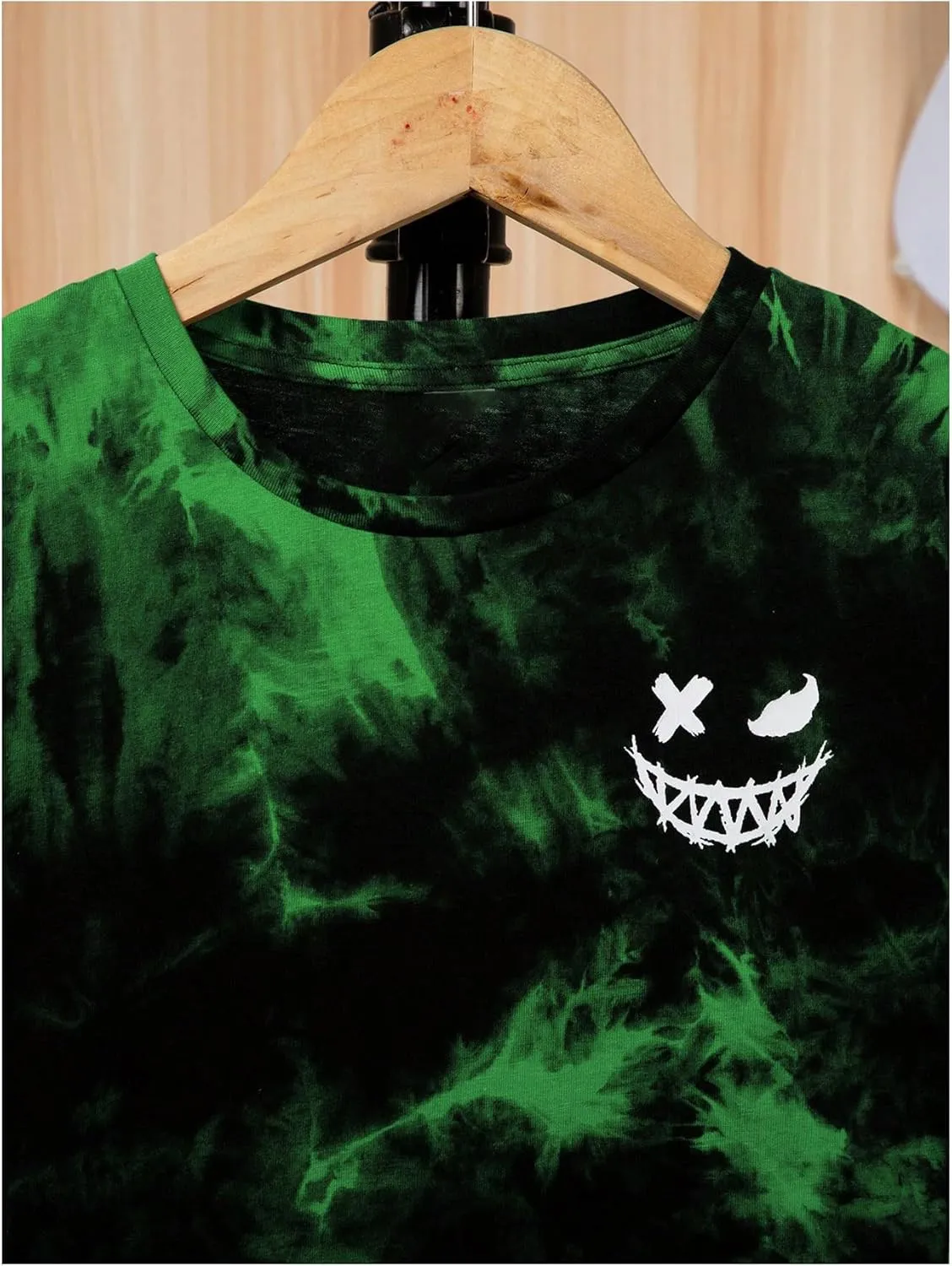 SweatyRocks Boy's Graphic T Shirts Crewneck Short Sleeve Tie Dye Casual Tee Top