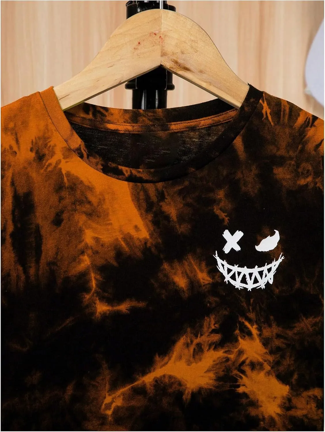 SweatyRocks Boy's Graphic T Shirts Crewneck Short Sleeve Tie Dye Casual Tee Top